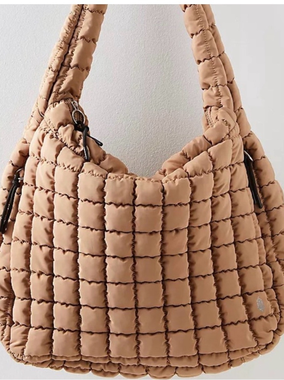 Free People Quilted Puffer Hobo Bag - Camel